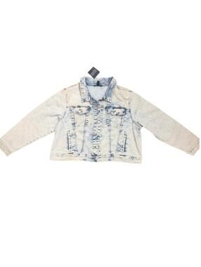 Baccini Acid Wash Denim Trucker Jacket 2X NWT Women's